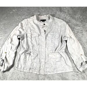 Sanctuary Sage Green Utility Field Jacket Women's XL Lyocell Drawstring Pockets